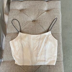 White and black crop top